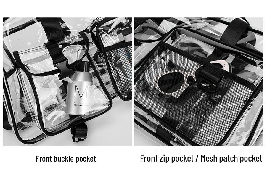 Korean Style Transparent Travel Bag - Large Capacity Water-Repellent Gym and Beach Tote