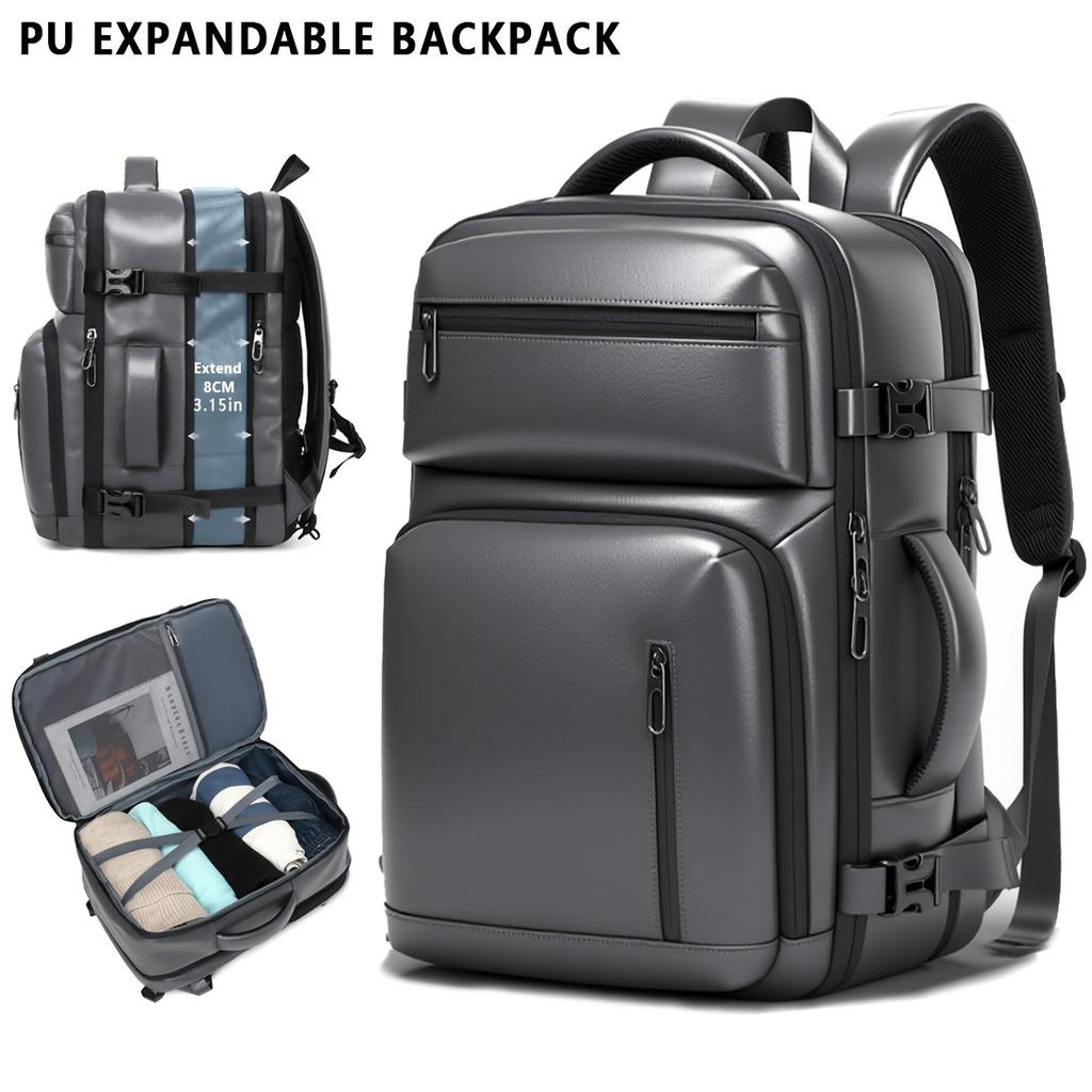 Men's anti-theft expandable backpack - Large-capacity laptop bag, expandable design, multiple compartments and zipper pockets, t