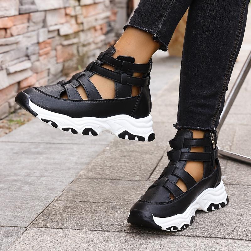 Women's Summer Wedge Thick-Soled Roman Beach Slide Sandals, European Style, Available In Large Sizes.