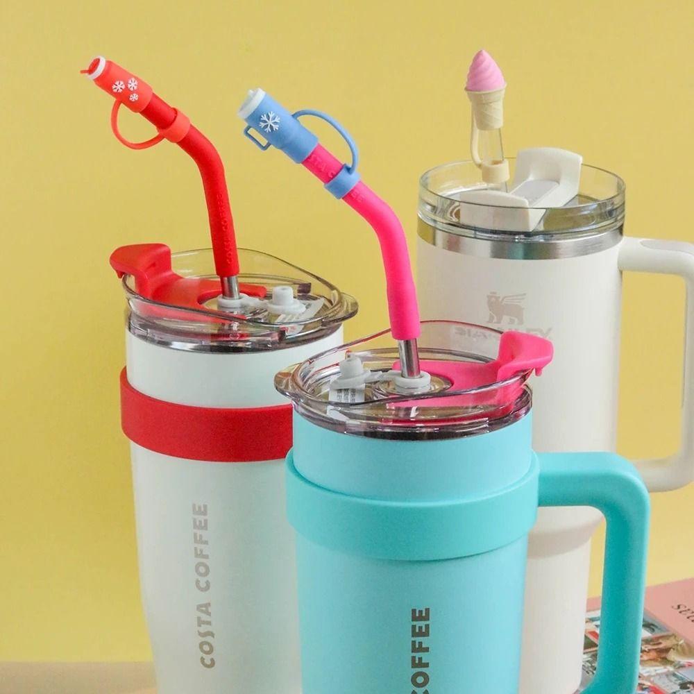 Silicone Straw Cover Cartoon Straw Dust Cap Cup Accessories Straw Topper  Straw Decoration