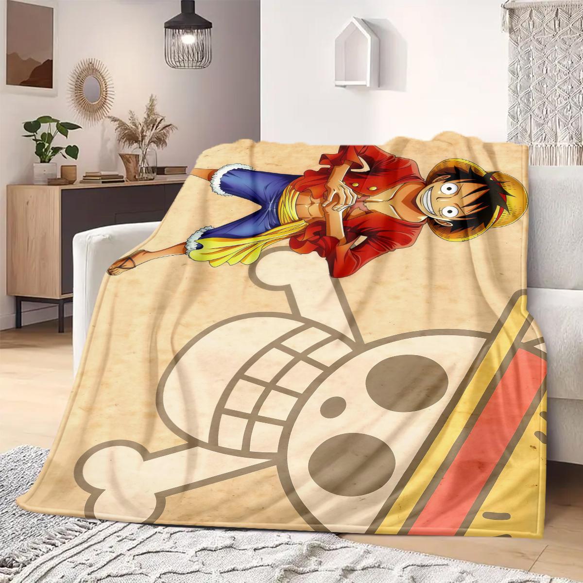 

Luffy D Print Blanket Warm Comfortable Flannel Blanket Suitable for Bedrooms,Sofas, Beds,Chairs,Travel -QIAO39 75x90cm