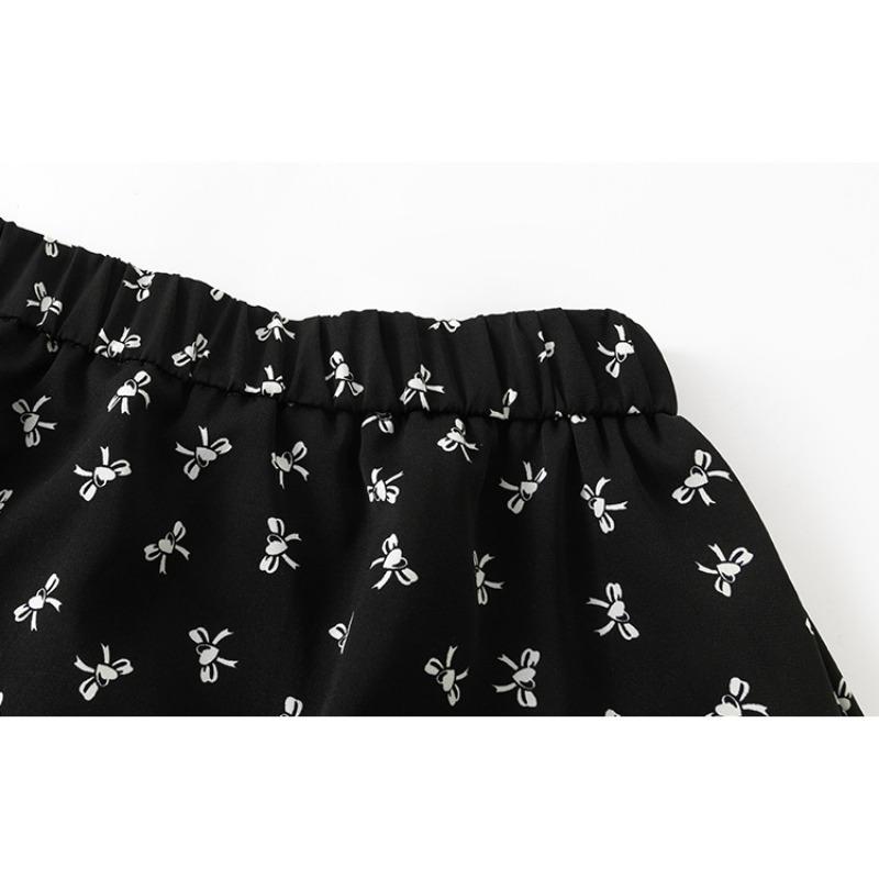 Women's Floral Print Skirt, A-line Skirt Spring and Summer High-waisted Mid-length Cake Skirt