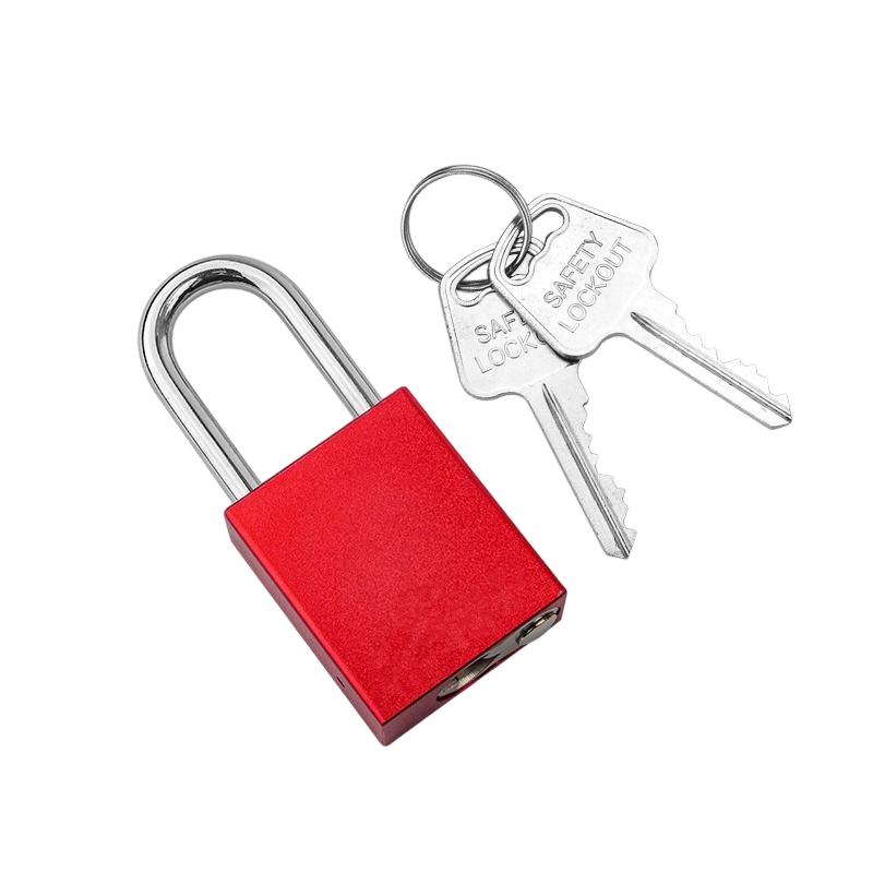 Colorful Red Green LOTO Padlock QLP38 Keyed Alike Design 38mm Hardened Steel Shackle Aluminum Lock (Red,Aluminum Padlock&Aluminum alloy)