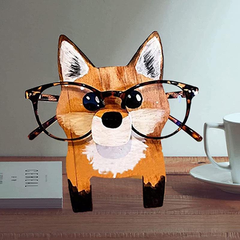 Wooden Animal Glasses Holder Display Stand for Office or Living Room Decor