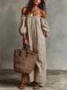 Disponibile 2026: Nuovo Vestito Donna a Righe Off-the-Shoulder Stile Europeo & Americano per Vacanze Primaverili & Estive