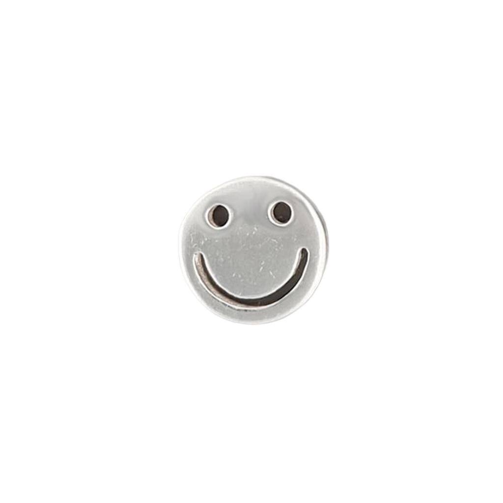 S925 Sterling Silver 3D Smiley Face Charm Bracelet Spacer Bead
