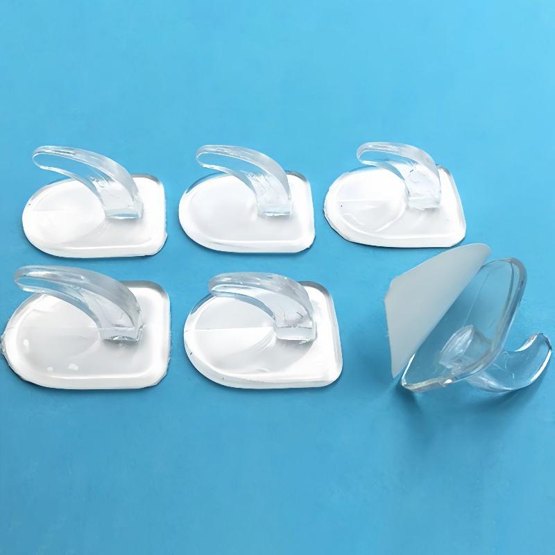 1 Pcs Door Hook Adhesive Wall Hooks Transparent Anti-Skid Traceless Heavy Duty Stick On Hook Bathroom Kitchen Wall Sticker