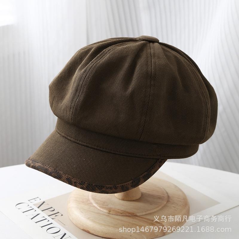 Autumn and winter new fashion octagonal hat children's trendy versatile British retro sunscreen beret