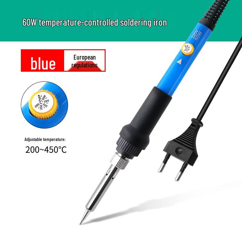 Adjustable Temperature Soldering Iron - 60W Household Tool for European/American Standards