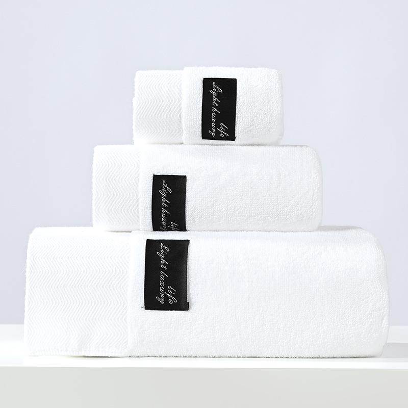 Premium All-Cotton Bath Towel: Thick, Soft, Absorbent, Antibacterial, Embroidered for Household and Hotel Use