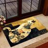 Luxury Crystal Velvet Mat Soft Non Slip Floor Mat Dark Floral Cat Pattern Navy Blue Golden Black Beige Machine Washable Living