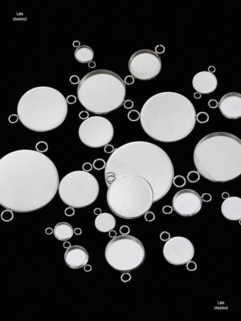 Stainless Steel Multi-Size Double Hanging Round Base Pendant Necklace Holder