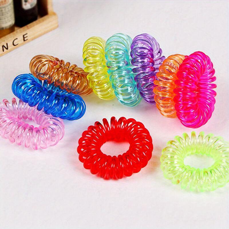12 szt. Losowy Kolor Spiralne Elastyczne Gumki do Włosów Sznurek Akcesoria do Kucyka