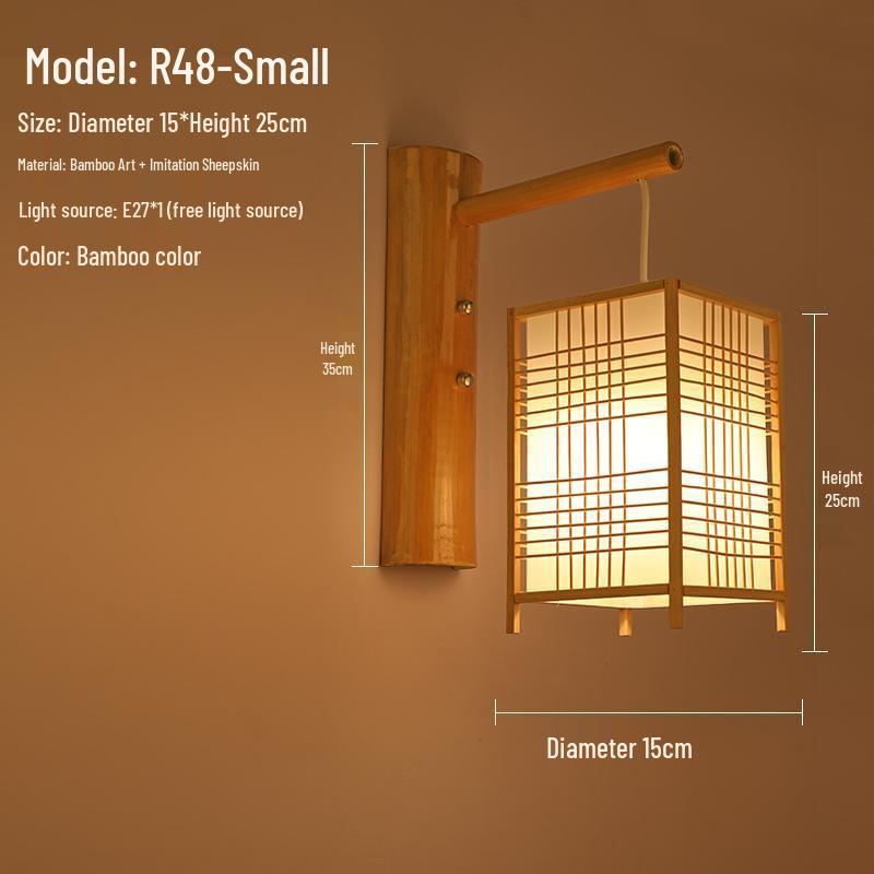 

Бамбуковий плетений настінний світильник - Китайський стиль для дому, чайних кімнат, ресторанів, готелів та коридорів, дизайн Південно-Східної Азії.