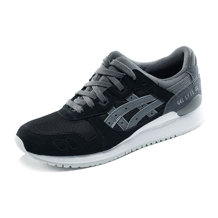 Asics Pantofi de alergare confortabili cu talpă joasă Gel-Lyte, sneaker unisex Negru Gri cărbune HL7V2-9097