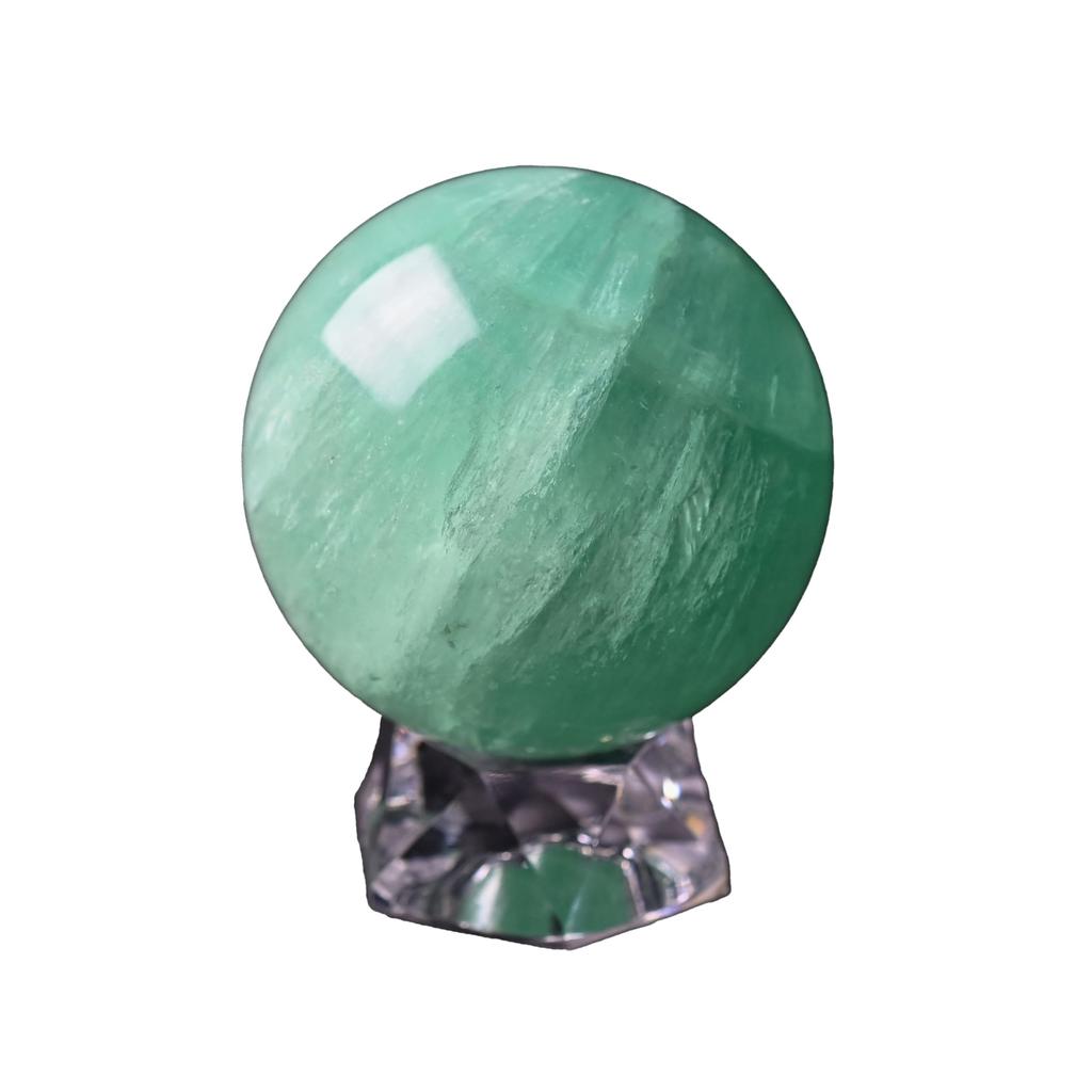 Eigado Fluorite for Study Academic and Power Stone Amulet Sphere, 63mm, 420g, Luck, Ability, Knowledge,