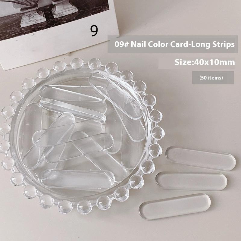 Mini Glass Nail Color Card Manicure Bean 3D Round Bead Transparent Glue Plate High-Quality Nail Polish Manicure Tool