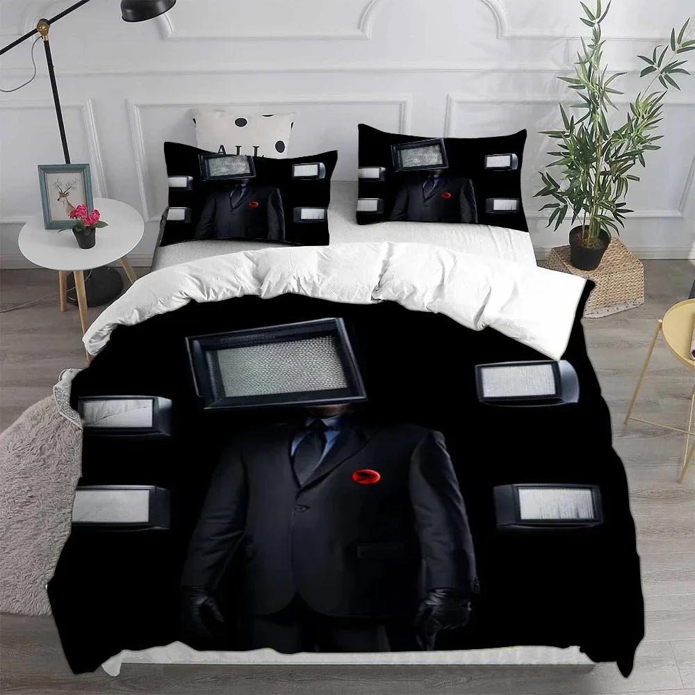 

Game Skibidi Toilet Arale Comforter Bedding Sets Quilt Bed Cover Duvet Cover Pillow Case Sets Kids Adult Size EU Single(135*200cm)3pcs