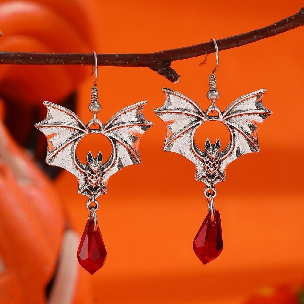 Gothic Style Halloween Pendant Earrings Vintage Minimalist Spider Drop Earrings Alloy Retro Bat Earrings Dark Theme Events