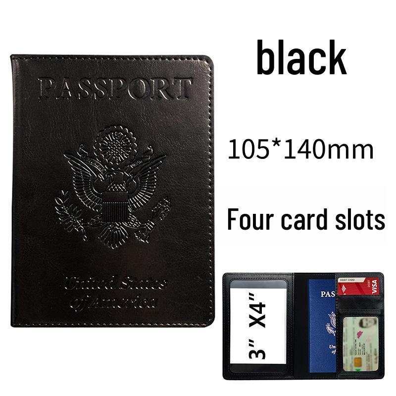 

Customizable Multi-Card Slot PU Passport Holder - USA Stock чёрный