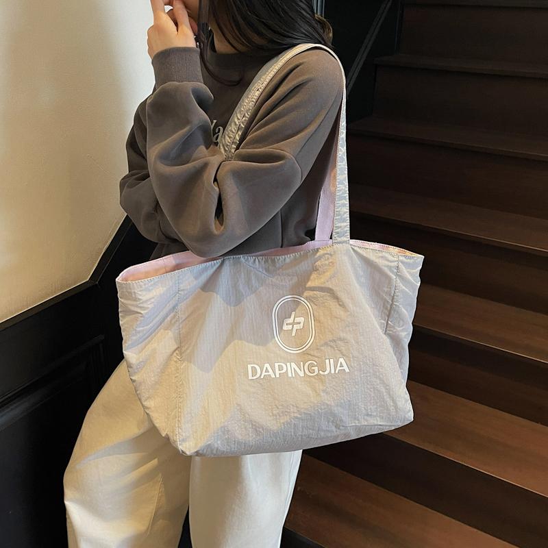 Double-Sided Tote Bag Women's Shoulder Bag Large Capacity Shopping Bag