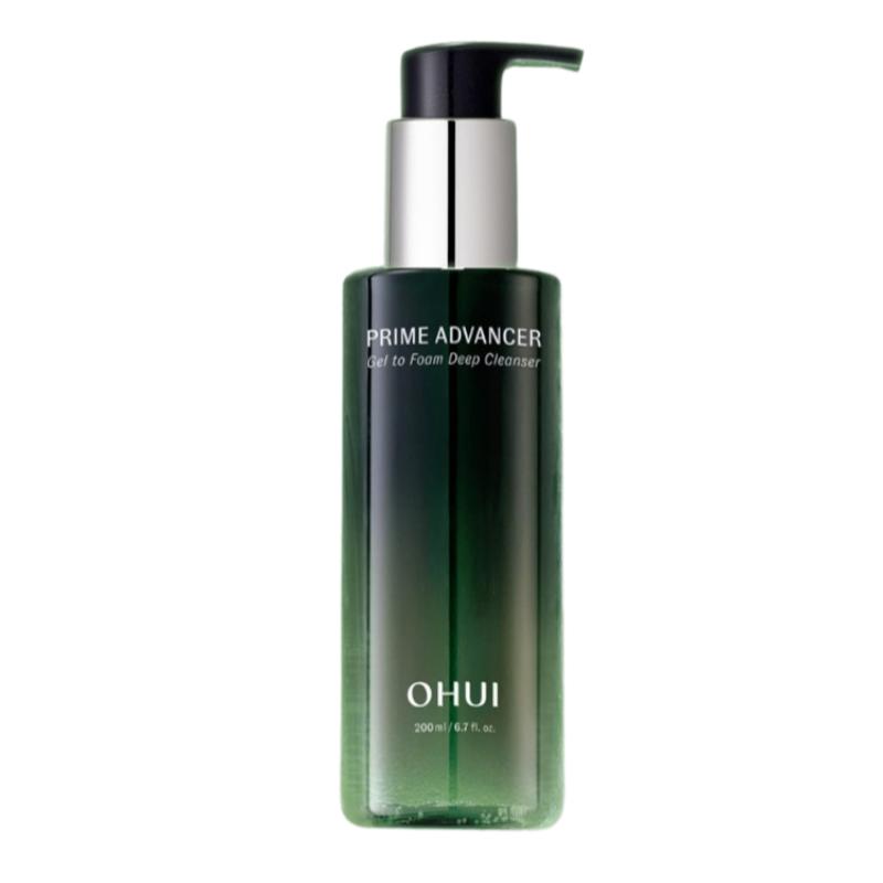 OHUI Prime Advancer Gel to Foam Deep Cleanser 200ml – Pore-Purifying Facial Cleanser for All Skin Types, Deep Yet Gentle Cleansing Gel