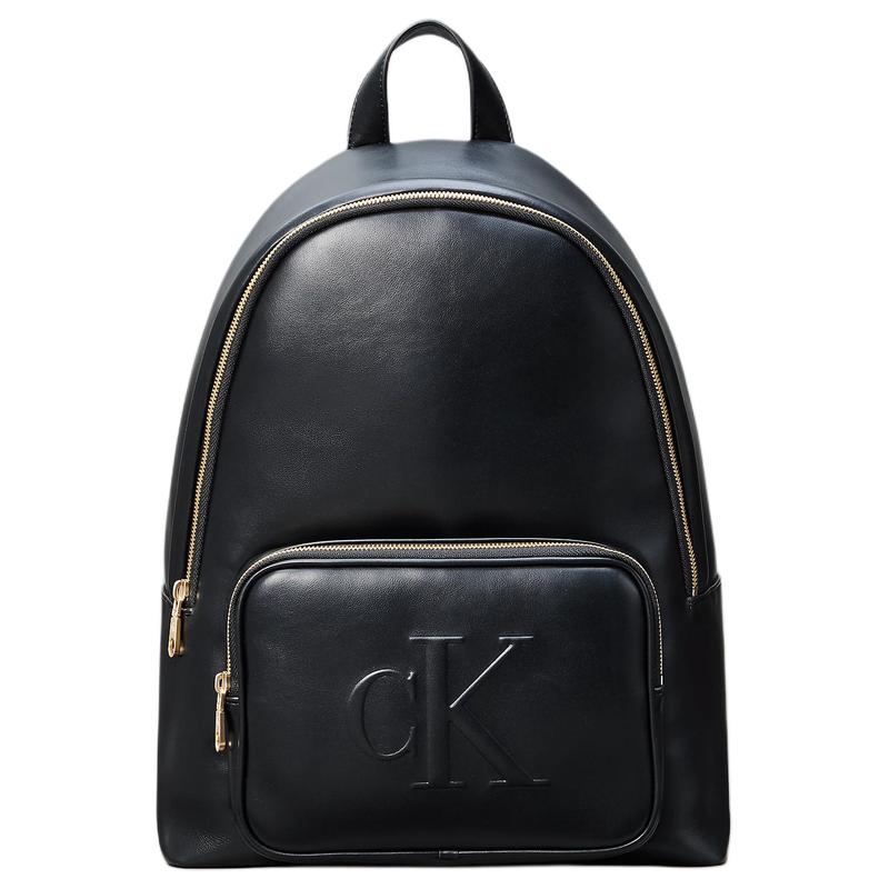 Calvin Klein Embossed Letter Logo Polyurethane Backpack Women s Black чёрный