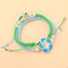 Beads Polymer Clay Braid Rope Bracelet Boho Egg Flower Bangle Bohemian Beach Jewelry  Jewelry Gifts