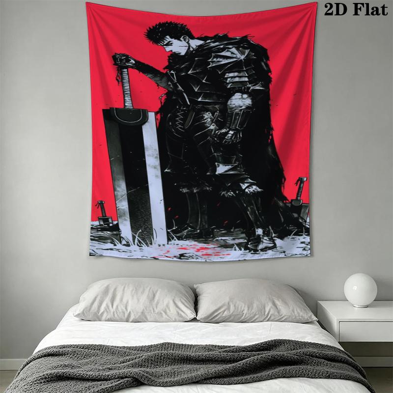 Berserk Wall Tapestry Aesthetic Wall Hanging Printed Fabric Blanket Decorative Tapestries for Bedroom Living Room Home Decor