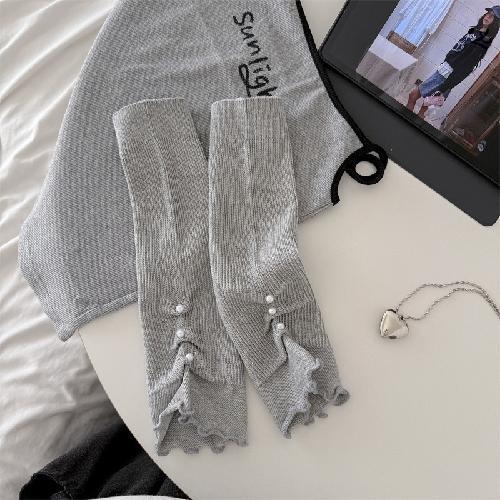 Spring and Summer Thin Socks Women's Ballet Style Calf Pile Pile Foot Socks Japanese Ins All-match Leggings
