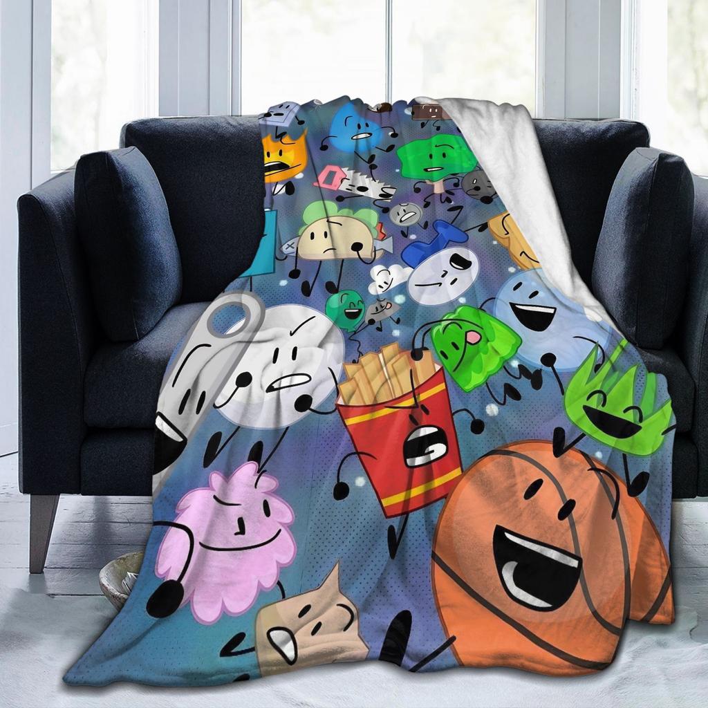 Cute Cartoon BFDI Animated Blankets Flannel Awesome Breathable Throw Blanket for Coverlet Spring Autumn