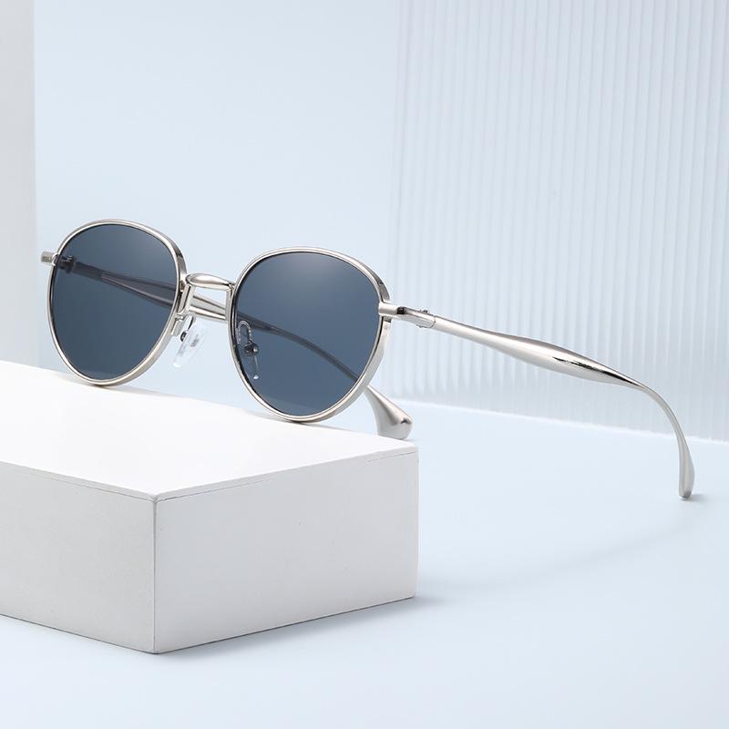 2025 Luxury Oval Metal Sunglasses - Unisex, High-End European & American Style, UV400 Protection