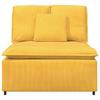 Modular Sofa Center Module with Cushions Light Yellow 100 Cm