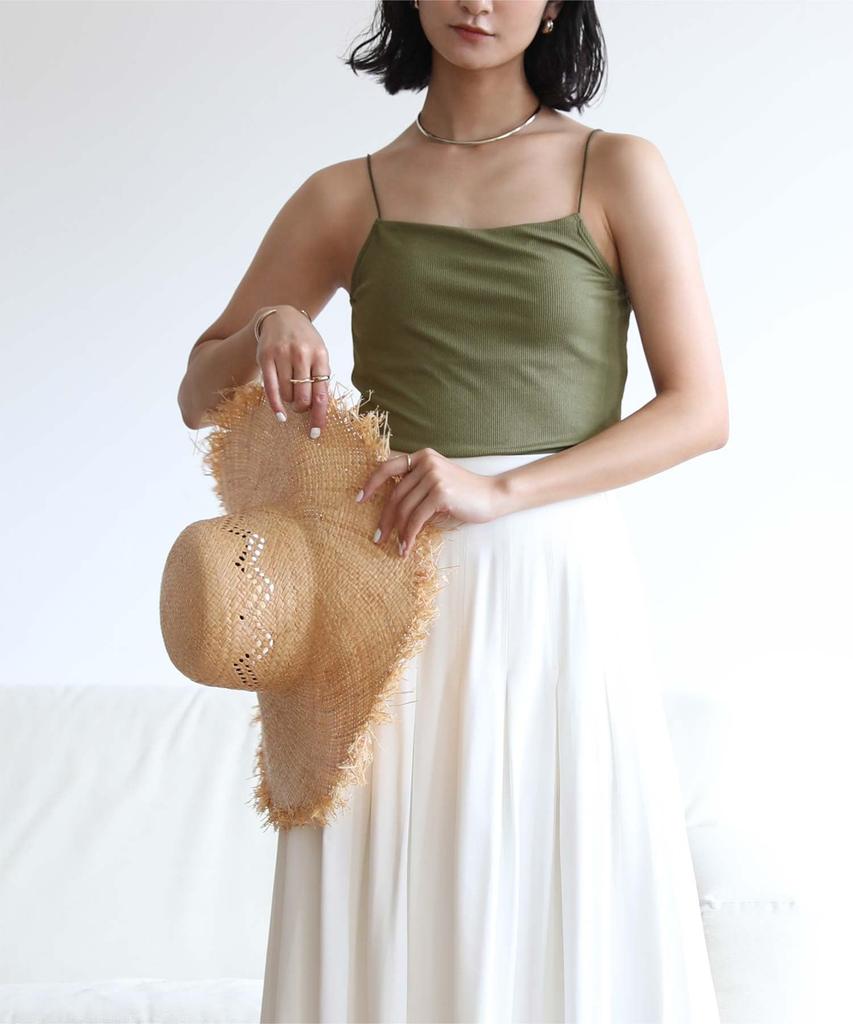 Yours Simple Camisole with Size BFXU1747 Cups, Amphibious, Women's, S, Khaki,