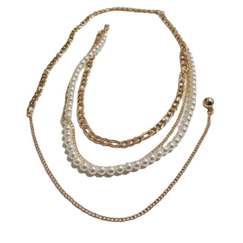 Pearl Waist Chain Women's Fashion Simple Multi-layer Chain Waist Dress In Stock