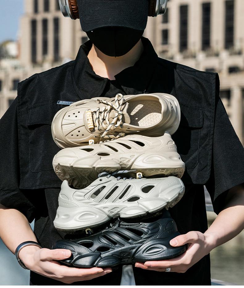 Dad's Lightweight Men's Summer Beach Sports Sandals – Thick-Soled, Lace-Up, Outdoor Wading Drift Shoes