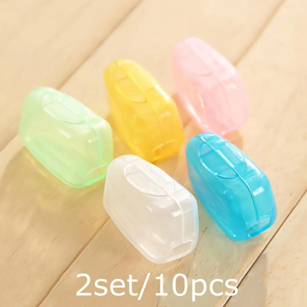 5/10pcs- Easy to store toothbrush set with brush head protector for easy carrying, teeth whitening, camping, and hiking