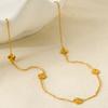 European and American Exquisite Stainless Steel Flower Necklace Electroplated 18K Gold Light Luxury High-end Waterproof Jewelry Women