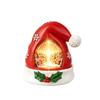 Resin Christmas Figurine Warm Glow XmasHat Statue Light Christmas Elf Hat Ornament  Home Decoration