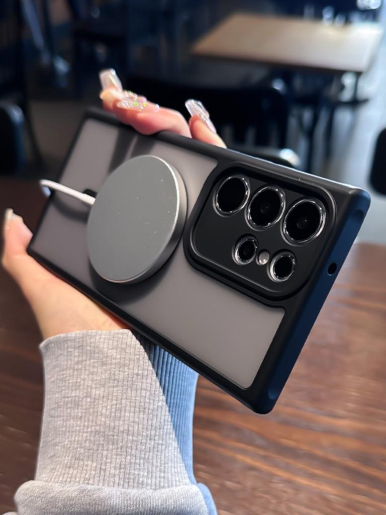 Luxury For Magsafe Wireless Charge Magnetic Case for Samsung S24 S23 S22 Plus Ultra Shockproof Matte Armor Bumper Clear Cover