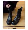 Sheepskin Version~ Fashion Retro Rivet Belt Buckle Splicing Elastic Thin Boots Women's Versatile Socks Boots Short Boots Martin Boots
