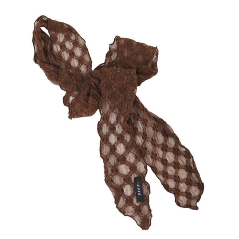 KOOKEESEE Net Lace Scarf (Brown)
