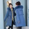 Women's Mid-length Parka with Large Fur Collar - Warm, Slimming Cotton Jacket, Korean Style Winter Outerwear