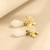 Gericht retro stil tropfendes Öl blaue Schmetterling Ohrringe Magnolienblüten Ohrringe Gold und Silber zweifarbig ohrlose Ohrringe Clips Ohrringe Damen