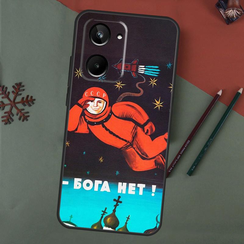CCCP Soviet Space Propaganda Art Case For Realme C75 C65 C67 C71 C63 C61 C55 C51 C53 C35 11 12 13 14 15 Pro Plus GT6 GT7 Pro