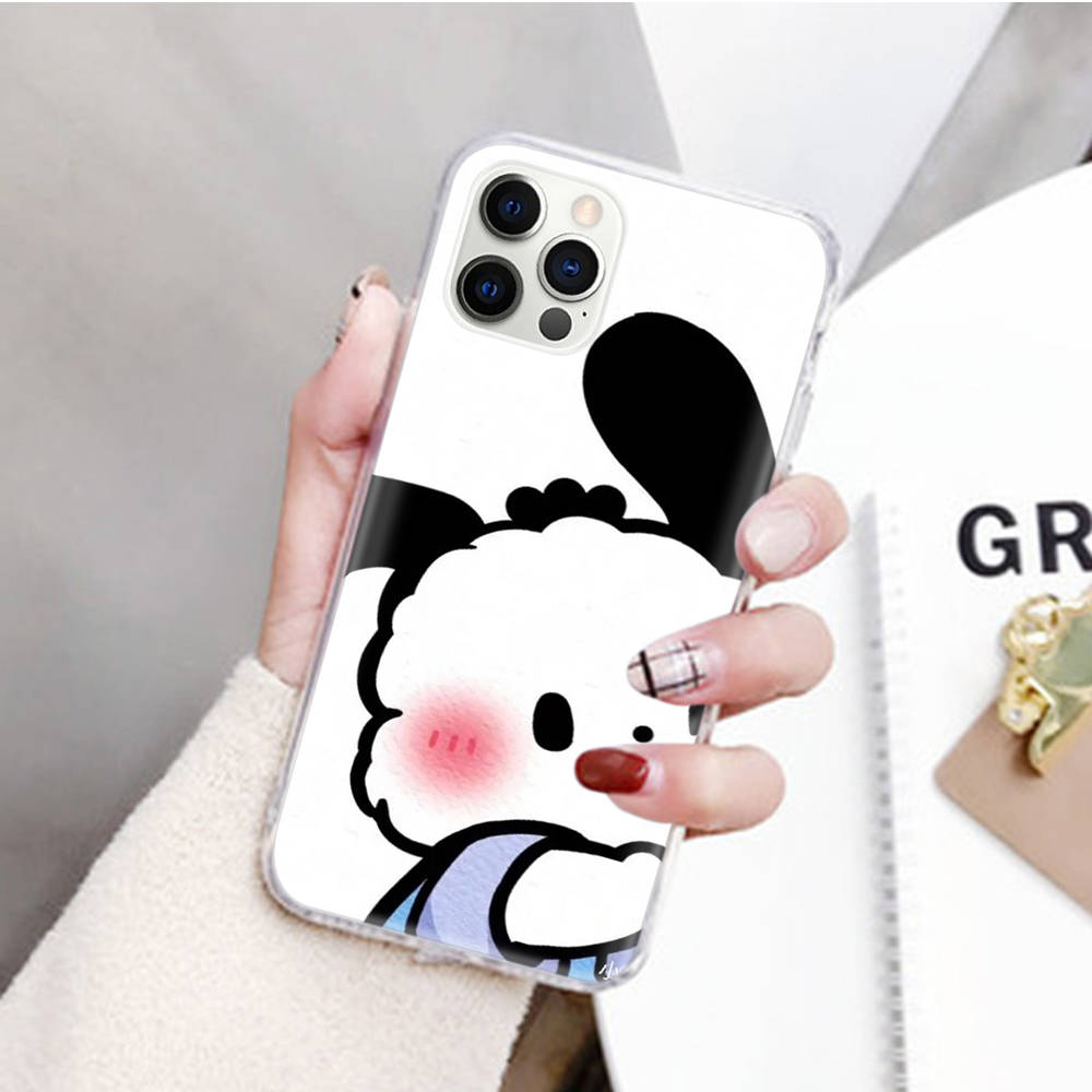 JZ26 Cartoon Pochacco Transparent Case for Samsung A04 A14 A23 M33 M53 Realme 10 9 C35 C55 VIVO Y02 X80 Infinix Hot 30 Note 11 Tecno Spark 8P Pro