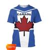 Canada Thema Korte Mouw T-shirt, Esdoornblad Print, True North Strong Free, Casual Kleding