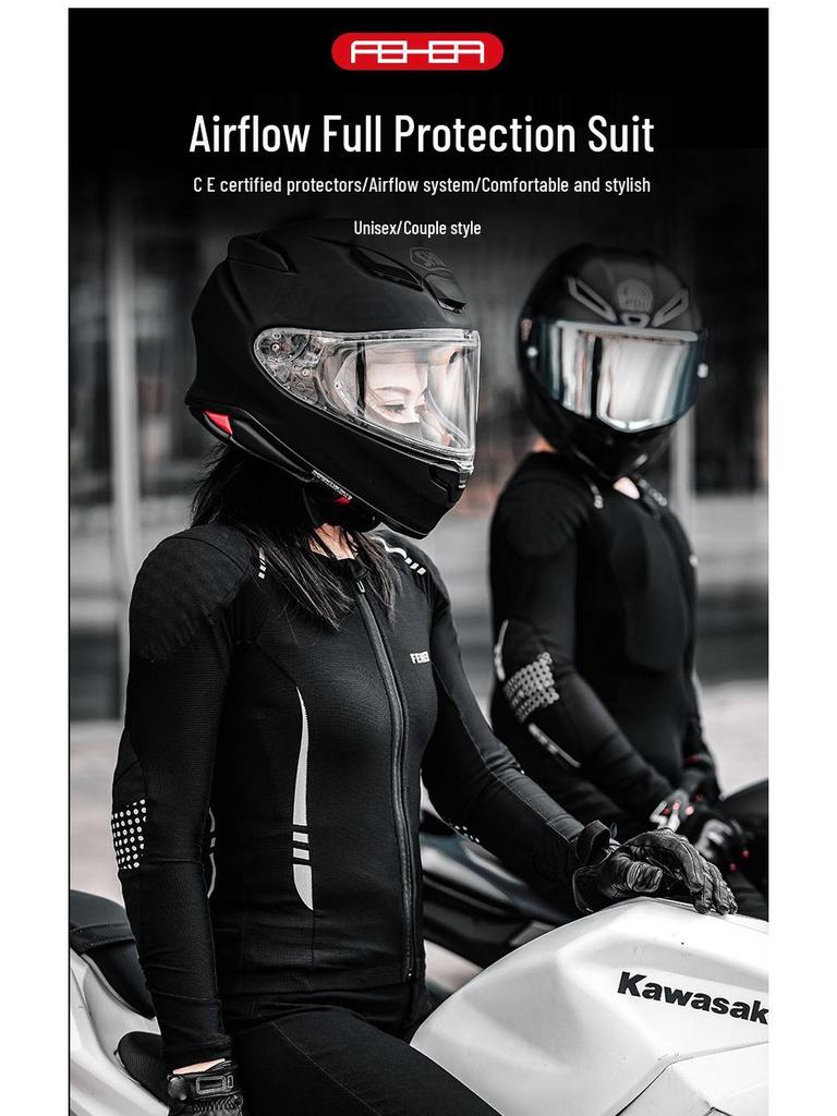 FEHER Soft Armor Summer Motorcycle Riding Suit - Breathable, Ventilated Protective Gear Top