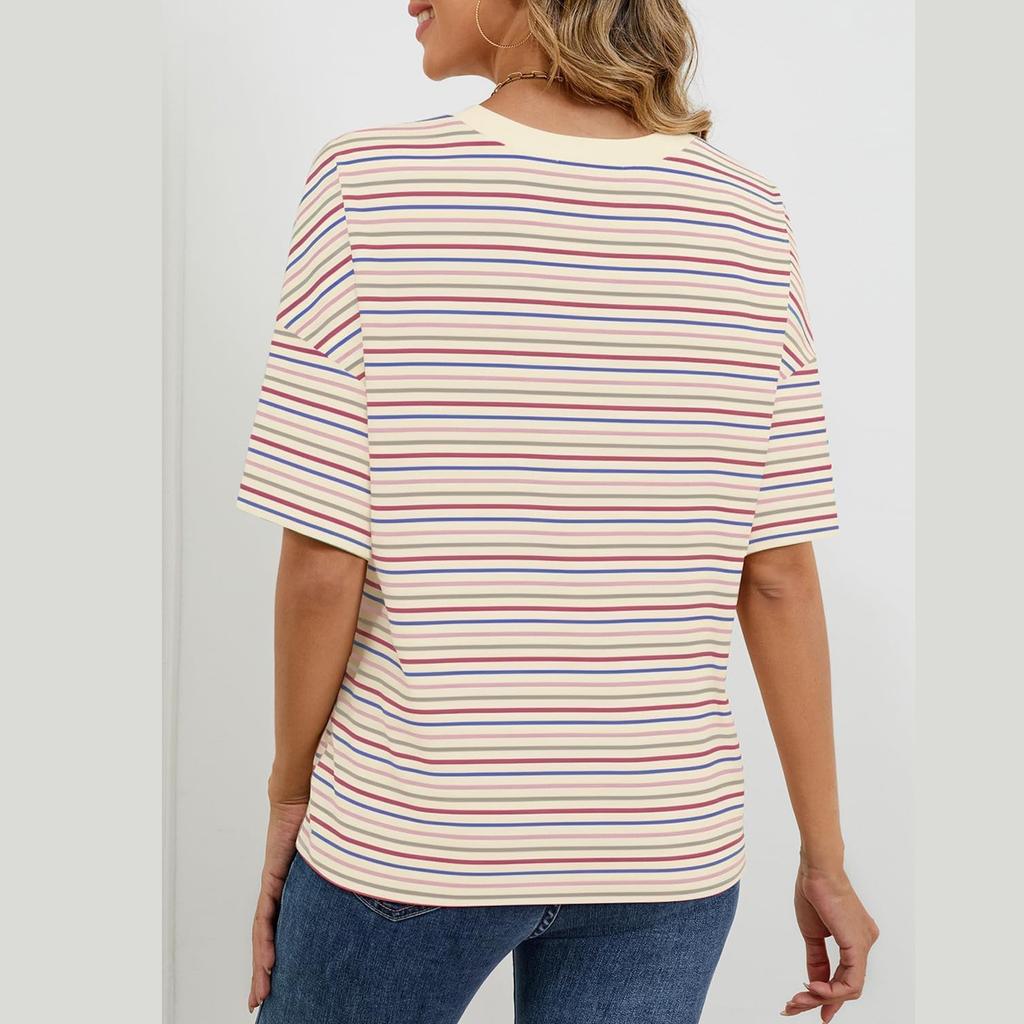 Women's Round Neck Casual Printed Short-sleeved T-shirt Top