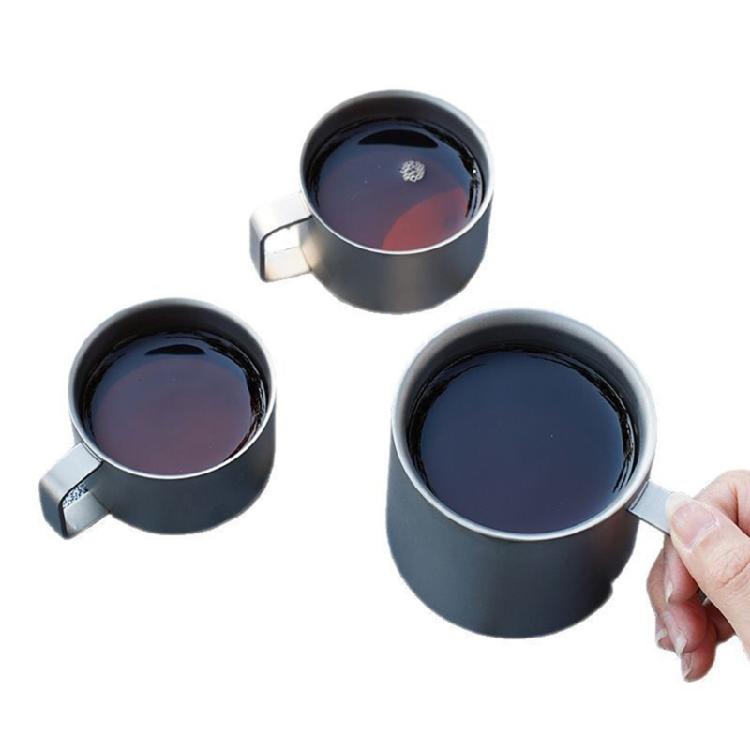 100ml Double Wall Coffee Cup Portable Outdoor Water Cup with Fixed Handle Camping Mug For Hiking Camping Drinkware
